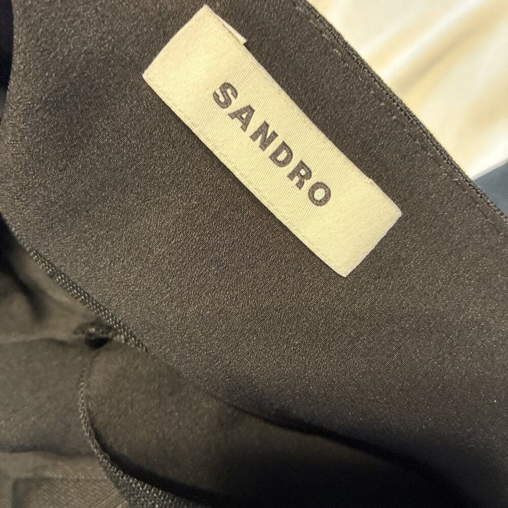Sandro New Authentic Solid Black Gisele Tank Tiered Mini Dress 36 4 Small - Picture 4 of 8